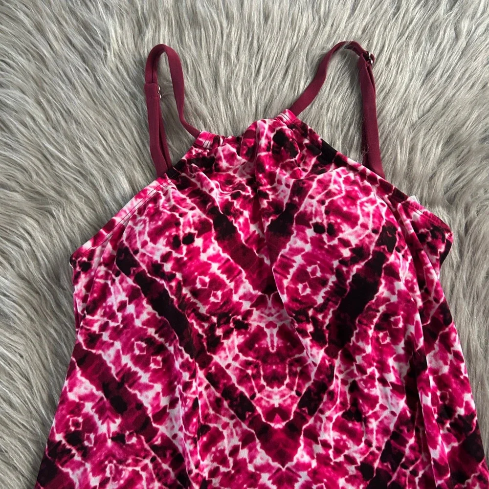 Coastal Blue Tankini Swimsuit Women Size Small (4-6) Pink Lightly Lined Wireless